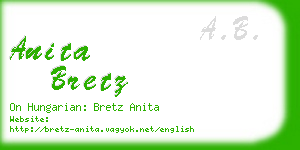 anita bretz business card